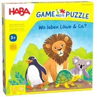 HABA 2011724001 - Game Meets Puzzle, Wo Leben Löwe & Co.?, Würfelspiel & Puzzle, Kinderspiel HABA 2011724001 - Game Meets Puzzle, Wo Leben Löwe & Co.?, Würfelspiel & Puzzle, Kinderspiel von HABA