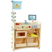 HABA 2011830001 Creative Play 3 in 1 – Spielküche, Kaufladen & Werkstatt für Kinder von HABA