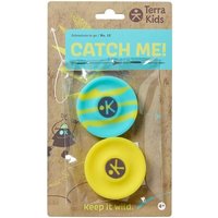 HABA 2013974001 - Terra Kids, Catch Me! Pocket-Frisbee/Mini-Frisbee, blau/gelb, 2er-Set, Adventure to go/No.12 von HABA