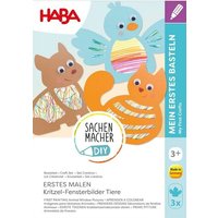 HABA 2014591 - SachenMacher DIY: Erstes Malen Kritzel-Fensterbilder Tiere, Erstes Basteln von HABA