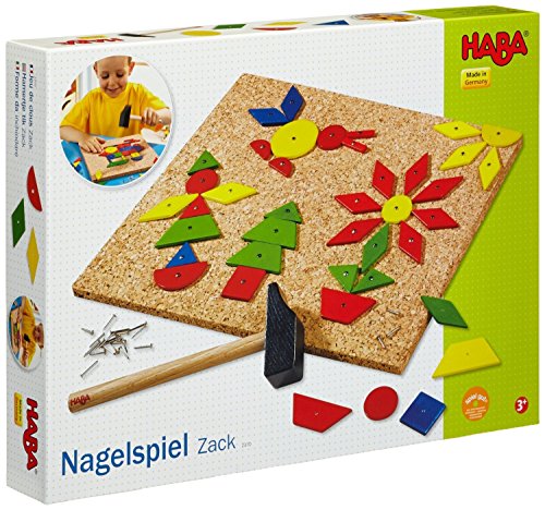 HABA 2310 Large Geo Shape Tack Zap, 102 wooden geometric shapes, ages 3 and Up (Made in Germany) von HABA