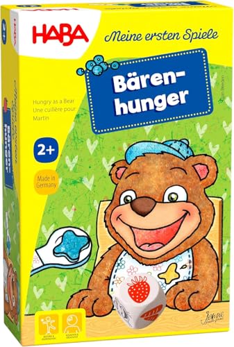 HABA Meine ersten Spiele: Bärenhunger – Kinderspiel für 1-3 Spieler – Das Memospiel fördert Feinmotorik und Sprache – Ab 2 Jahren – 1300171001 von HABA