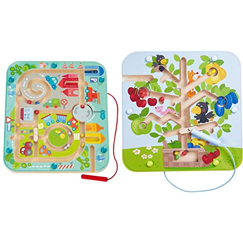 HABA 301056 - Magnetspiel Stadtlabyrinth, pädagogisches Holzspielzeug für Kinder ab 2 Jahren, schult die Logik und Feinmotorik & 306083 - Magnetspiel Obstgarten, Motorikspiel HABA 301056 - Magnetspiel Stadtlabyrinth, pädagogisches Holzspielzeug für Kinder ab 2 Jahren, schult die Logik und Feinmotorik & 306083 - Magnetspiel Obstgarten, Motorikspiel von HABA