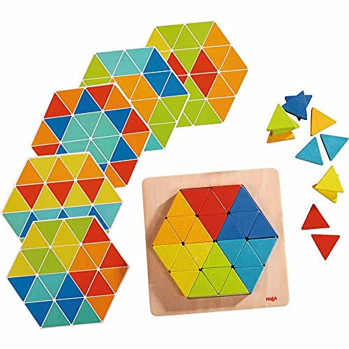 HABA 301703 - Legespiel Zauberdreiecke, Mit 36 Dreicken und 6 doppelseitig bedruckten Vorlagenblättern, Fördert Kreativität und Feinmotorik HABA 301703 - Legespiel Zauberdreiecke, Mit 36 Dreicken und 6 doppelseitig bedruckten Vorlagenblättern, Fördert Kreativität und Feinmotorik von HABA