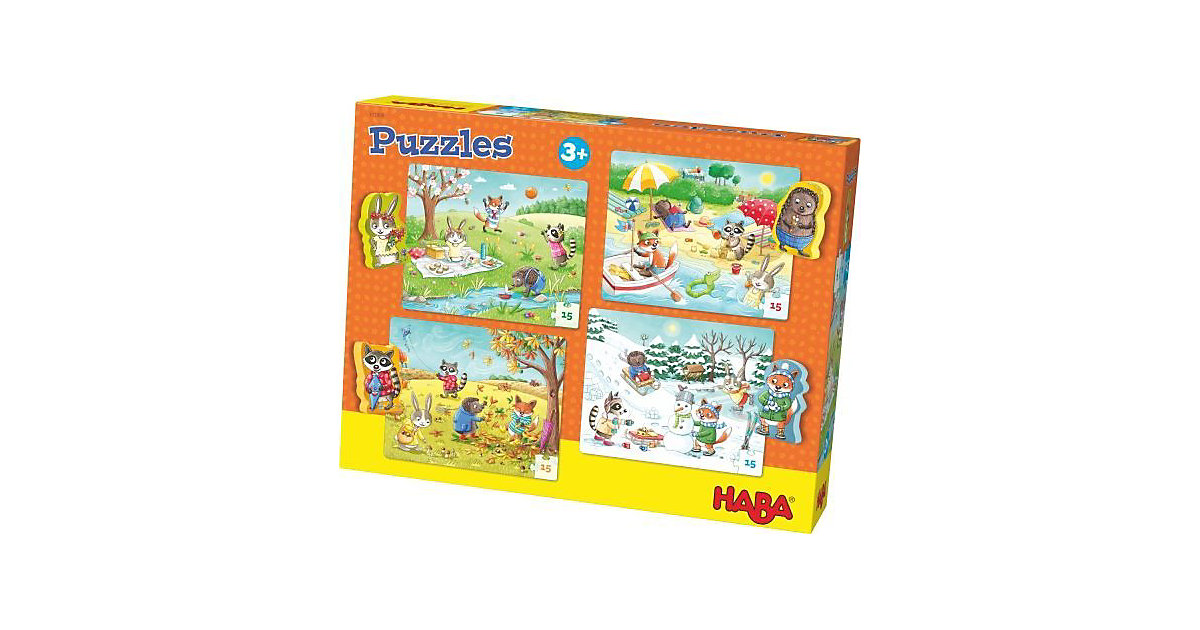 HABA 301888 Puzzle-Set 4 x 15 Teile - Jahreszeiten von HABA