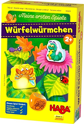 HABA 303639 - Meine ersten Spiele – Würfelwürmchen Liebevoll gestaltetes Würfelspiel für 1-3 Spieler ab 2 Jahren von HABA