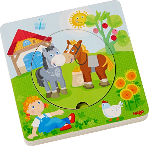 HABA 303768 - Holzpuzzle Bauernhof-Welt , Puzzlespaß in 5 Schichten , Holzspielzeug ab 12 Monaten , Stabile Holzteile mit bunten Tiermotiven HABA 303768 - Holzpuzzle Bauernhof-Welt , Puzzlespaß in 5 Schichten , Holzspielzeug ab 12 Monaten , Stabile Holzteile mit bunten Tiermotiven von HABA