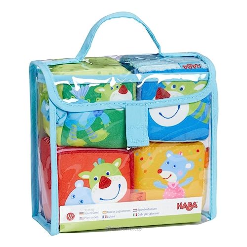 HABA 303878 - Spielwürfel Maus Merle & Drache Duri , 4 Bunte Stoffwürfel mit vielen Spieleffekten und Rattermotor , Baby-Spielzeug ab 6 Monaten HABA 303878 - Spielwürfel Maus Merle & Drache Duri , 4 Bunte Stoffwürfel mit vielen Spieleffekten und Rattermotor , Baby-Spielzeug ab 6 Monaten von HABA