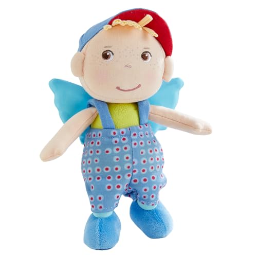 HABA Schutzengel Frido – Kuschelige Stoffpuppe (20 cm), perfektes Willkommensgeschenk für Babys & Kleinkinder – Waschbar bei 30 °C – 1304104001 von HABA