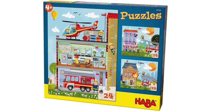 HABA 304186 Puzzleset 3 x 24 Teile - Kleine Feuerwehr von HABA