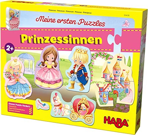 HABA 304478 - Meine ersten Puzzles – Prinzessinnen, Kinderpuzzle mit 5 Motiven ab 2 Jahren, mit beidseitig bedruckter Prinzessinnen-Holzfigur zum freien Spielen HABA 304478 - Meine ersten Puzzles – Prinzessinnen, Kinderpuzzle mit 5 Motiven ab 2 Jahren, mit beidseitig bedruckter Prinzessinnen-Holzfigur zum freien Spielen von HABA