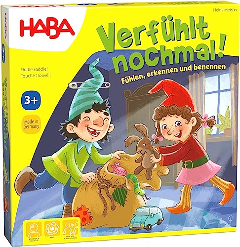 HABA 304508 – Verfühlt nochmal!, Fühlspiel für Kinder ab 3 Jahren, Lernspiel mit Holzteilen schult spielerisch die Feinmotorik, Neuauflage des Lernspiel-Klassikers von HABA