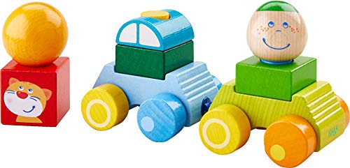 HABA 304739 - Entdeckerauto Anton, Auto mit Anhänger und Bausteinen aus Holz, Motorikspielzeug zum Stecken und Bauen, Spielzeug ab 12 Monaten HABA 304739 - Entdeckerauto Anton, Auto mit Anhänger und Bausteinen aus Holz, Motorikspielzeug zum Stecken und Bauen, Spielzeug ab 12 Monaten von HABA