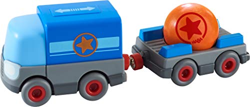 HABA 304820 - Kullerbü – Batterie-LKW mit Anhänger, Zubehör für alle Kullerbü-Bahnen, mit Batterieantrieb, ab 2 Jahren HABA 304820 - Kullerbü – Batterie-LKW mit Anhänger, Zubehör für alle Kullerbü-Bahnen, mit Batterieantrieb, ab 2 Jahren von HABA