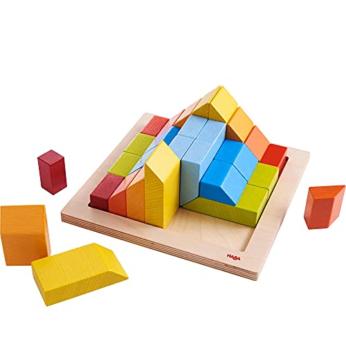HABA 304854 - 3D-Legespiel Creative Stones, kreatives Legen, Bauen und Spielen mit bunten Regenbogenfarben, Holzspielzeug ab 2 Jahren von HABA