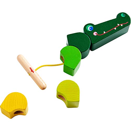 HABA 305226 - Fädelspiel Kroko, pädagogisches Holzspielzeug für Kinder ab 2 Jahren, Lernspiel zur Förderung der Feinmotorik HABA 305226 - Fädelspiel Kroko, pädagogisches Holzspielzeug für Kinder ab 2 Jahren, Lernspiel zur Förderung der Feinmotorik von HABA