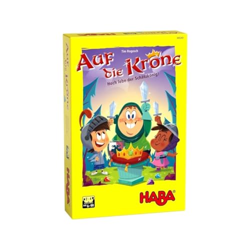 HABA 305243 - Auf die Krone, Mitbringspiel mit umfangreichem Spielmaterial und einfachen Regeln für schnellen Spielsaß, Spiel ab 6 Jahren von HABA