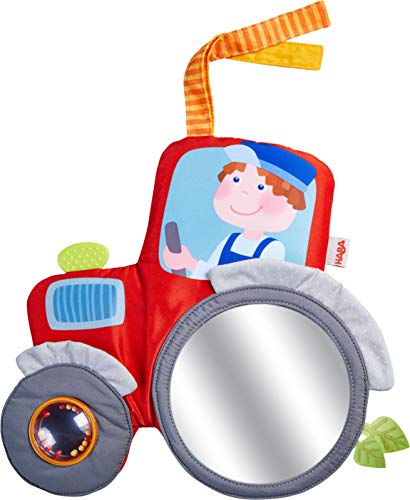 HABA 305407 - Spielkissen Traktor - weiches Spielzeug für Babyschale, Kinderwagen und Kinderbett mit Spielelementen für alle Sinne, Babyspielzeug ab 6 Monaten von HABA