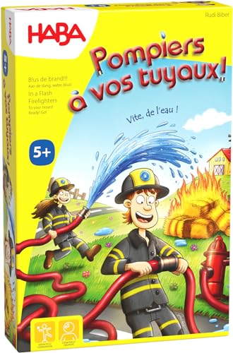 HABA - Feuerwehrleute, à VOS tuys! - Gesellschaftsspiel für Kinder – Schnelligkeit und Logik – fördert die Geschicklichkeit und das Denken – 5 Jahre 305481 von HABA