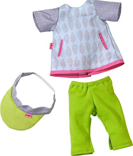 HABA 305536 - Kleiderset Sportzeit, Set aus Kleid, Leggings und Schildmütze, Puppenzubehör für alle 32 cm großen HABA-Puppen, Spielzeug ab 18 Monaten von HABA