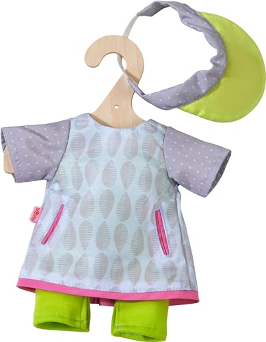 HABA 305536 - Kleiderset Sportzeit, Set aus Kleid, Leggings und Schildmütze, Puppenzubehör für alle 32 cm großen HABA-Puppen, Spielzeug ab 18 Monaten von HABA