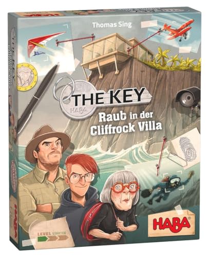 HABA 305543 - The Key – Raub in der Cliffrock-Villa, detektivisches Krimi-Spiel für 1–4 Spieler ab 8 Jahren, Familienspiel mit umfangreichem Spielmaterial und Lösungskontrolle von HABA