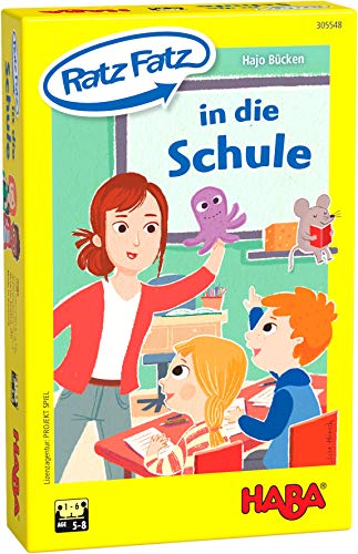 HABA 305548 - Ratz Fatz in die Schule, Spieleset mit 5 Aktionsspielen für 1-6 Spieler von 5-8 Jahren, Spieldauer 10 Minuten, Mitbringspiel für Kinder ab 5 Jahren und Geschenk für Schulanfänger HABA 305548 - Ratz Fatz in die Schule, Spieleset mit 5 Aktionsspielen für 1-6 Spieler von 5-8 Jahren, Spieldauer 10 Minuten, Mitbringspiel für Kinder ab 5 Jahren und Geschenk für Schulanfänger von HABA