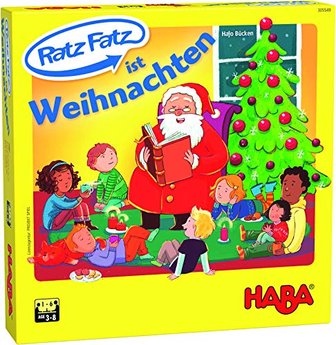 HABA 305549 - Ratz Fatz ist Weihnachten, Lernspiele für Kinder ab 3 Jahren zur Förderung von Sprachentwicklung, Konzentraiton und Reaktionsvermögen, Spiel ab 3 Jahren von HABA