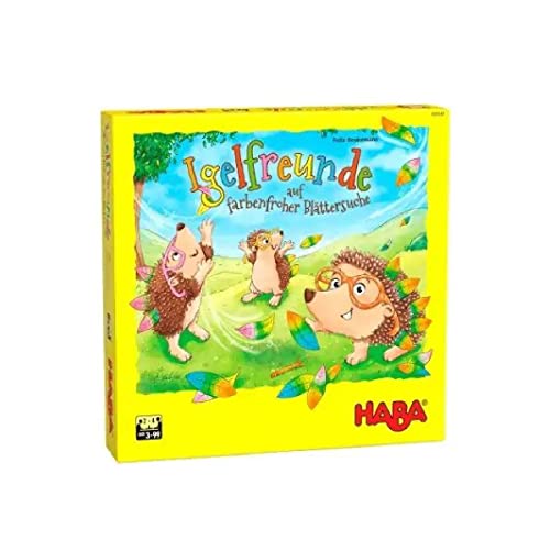 HABA 305587 - Igelfreunde, Würfelspiel für 2-4 Spieler ab 3 Jahren, umfangreiches Spielmaterial mit Igel-Figuren und Blättern zum Stecken von HABA