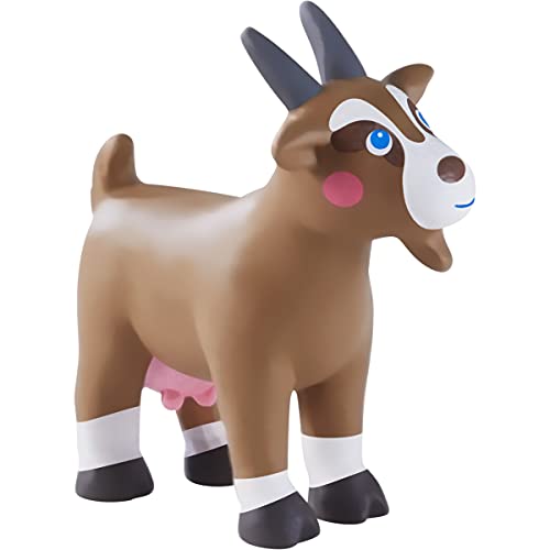 HABA Little Friends Ziege - Ziegenbock-Spielfigur für Kinder ab 3 Jahren - Bauernhof-Tiere für kreatives Rollenspiel - aus robustem Kunststoff - 1305634001 von HABA