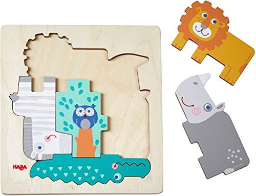 HABA 305710 - Holzpuzzle Tierisch wild, Holzpuzzle ab 2 Jahren, bunt HABA 305710 - Holzpuzzle Tierisch wild, Holzpuzzle ab 2 Jahren, bunt von HABA
