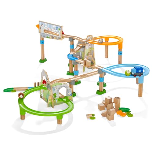 HABA 306017 - Kullerbü Meister-Spielbahn Bergabenteuer, Erste Kugelbahn Grundpackung ab 2 Jahren, Bunt von HABA