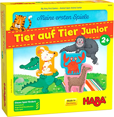 HABA 306068 - Meine ersten Spiele – Tier auf Tier Junior, Kleinkinderspiel ab 2 Jahren, made in Germany, Bunt von HABA