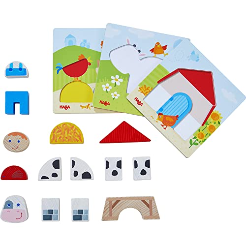 HABA 306488 - Zuordnungsspiel Bauernhof, Legespiele ab 1,5 Jahren, Made in Germany von HABA