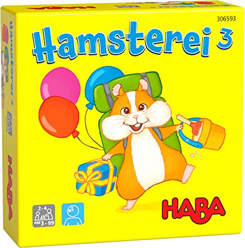 HABA 306593 - Hamsterei hoch drei, Mitbringspiel ab 3 Jahren, made in Germany von HABA