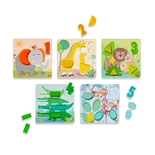 HABA 306708 - Zuordnungsspielzeug Wilde Tiere, Legespiel ab 1,5 Jahren, Made in Germany, Bunt von HABA