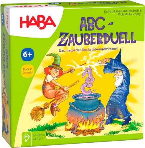 HABA 4912 - ABC Zauberduell, Lernspiel ab 6 Jahren zum Buchstabenlernen, Geschenk für Schulanfänger zur Einschulung, Reise- und Mitbringspiel von HABA