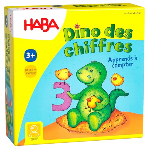 HABA 5475 - Dino der Zahlen, EIN Taschenspiel mit Zahlen und Gedächtnissen für Kinder ab 3 Jahren (Made in Germany) von HABA