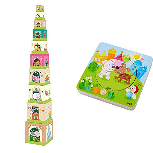 HABA 5879 - Stapelwürfel Auf dem Land, lustiges Stapelspiel für Babys ab 1 Jahr & Holzpuzzle Kunterbunte Tierkinder | Puzzlespaß in 5 Schichten | Stabile Holzteile mit bunten Tiermotiven HABA 5879 - Stapelwürfel Auf dem Land, lustiges Stapelspiel für Babys ab 1 Jahr & Holzpuzzle Kunterbunte Tierkinder | Puzzlespaß in 5 Schichten | Stabile Holzteile mit bunten Tiermotiven von HABA