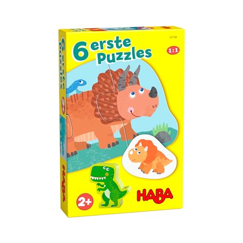 HABA 6 Erste Puzzles Dinos, Dino-Puzzles, für Kleinkinder und Kinder ab 2 Jahren von HABA
