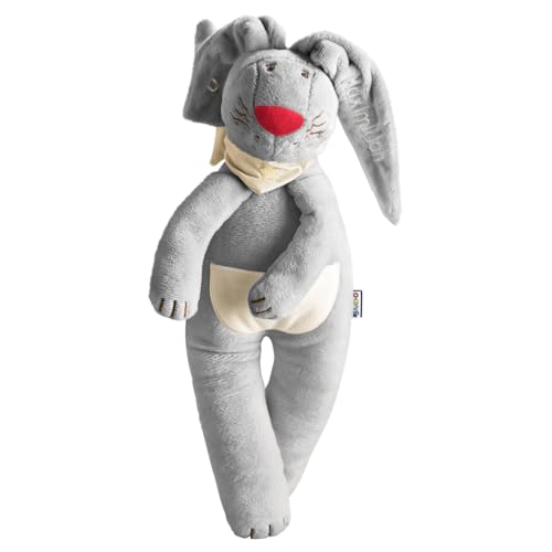HABA Baby Schnullerhase – Ruhige Nächte Dank Schnullerhalter – 37 cm, Grau – Herrlich weich zum Kuscheln – Tolles Geschenk zur Geburt – Ab 0 Monaten – 1031269003 von HABA