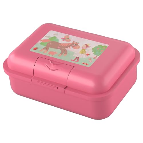 HABA Brotdose Prinzessin & Pferd (Rosa) mit Trennfach – Robuste Snackbox für Kinder, spülmaschinengeeignet, ideal für Schule, Kita & Reise – 2012442004 von HABA