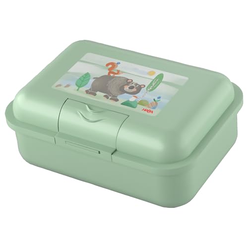 HABA Brotdose Wald (Grün) mit Trennfach – Robuste Snackbox für Kinder, spülmaschinengeeignet, ideal für Schule, Kita & Reise – 2012442003 von HABA