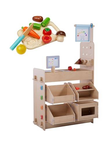HABA Creative Play 3 in 1 - Spielküche, Kaufladen & Werkstatt für Kinder ab 3 Jahren - Werkzeugloser Aufbau & Einfacher Wechsel - 2011830001 (Gemüse) von HABA