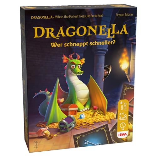 HABA Dragonella – Drachenspiel & Schatzjagd für Familien – Spannendes Sammelkartenspiel mit Tempo & Taktik für 2-5 Spieler ab 5 Jahren – 201144700 von HABA