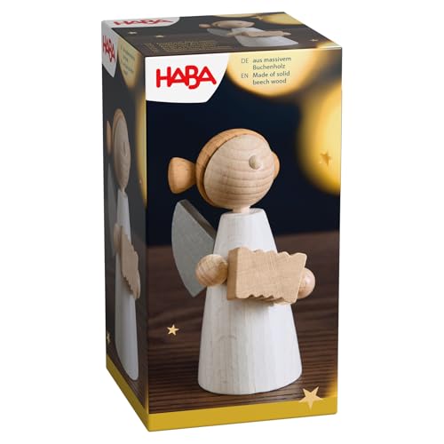 HABA Engel mit Akkordeon – Weihnachtliche Holz-Dekoration aus Buchenholz – Stilvoller Schutzengel für Advent & Festliche Atmosphäre – 2012295001 von HABA