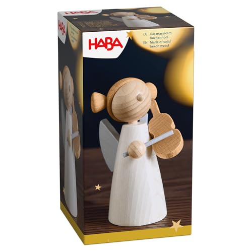 HABA Engel mit Geige – Weihnachtliche Holz-Dekoration aus Buchenholz – Stilvoller Schutzengel für Advent & Festliche Atmosphäre – 2012294001 von HABA