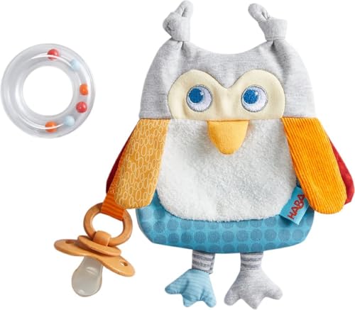 HABA Entdeckertuch Eule, Baby Spielzeug mit Beißring, Baby Kuscheltier für Schnuller, Greifling, Wärmekissen, Geschenk zur Geburt - 1306919001 HABA Entdeckertuch Eule, Baby Spielzeug mit Beißring, Baby Kuscheltier für Schnuller, Greifling, Wärmekissen, Geschenk zur Geburt - 1306919001 von HABA