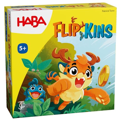 HABA Flipkins – Spannendes Reaktionsspiel für die ganze Familie – Mit 4 Holzmünzen zum Flippen – Ab 5 Jahren – 2012193001 von HABA