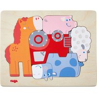 HABA - Holzpuzzle Tierisch was los, 5 Teile von HABA